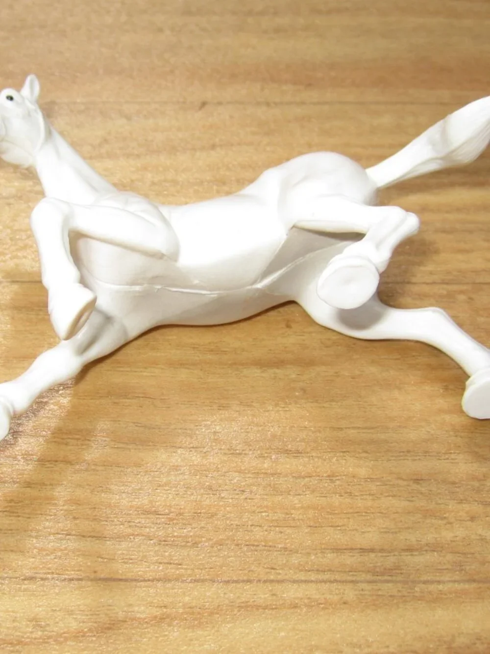 Horse White Gray Plastic Figurine Toy 3.5